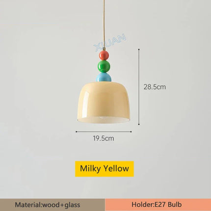 Lustre en bois et verre avec LED intégrée pour bar maison — LZ4X9P2