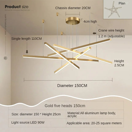 Lustre suspension moderne pour décoration intérieure lumineuse — LZ4X9T2