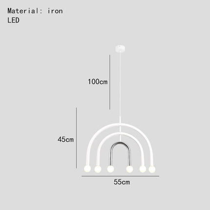 Lustre suspension réglable en fil métallique arc-en-ciel art déco — LZ4P9XQ