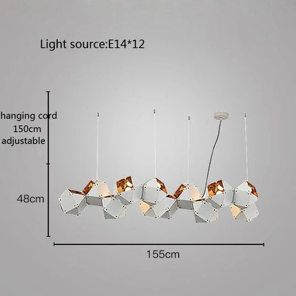 suspension led cube art déco style assorti 	 saison