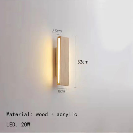 Applique murale LED en bois avec rotation — LZ4X9J