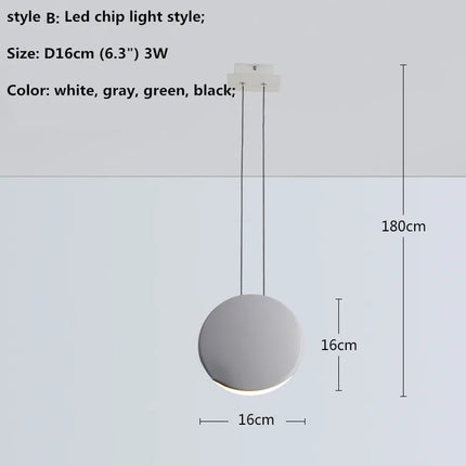 Suspension LED ronde en résine style nordique pour salle à manger — LZ4X9P
