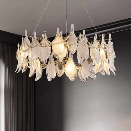 Lustre suspension postmoderne en verre dépoli — LZ4G7XQ
