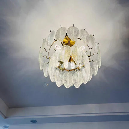 Suspension romantique en verre et plumes au design minimaliste — LZ4X9J