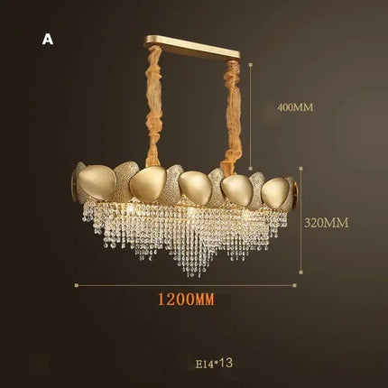 Lustre moderne en cristal avec pampilles et acier inoxydable — LZ4X9M