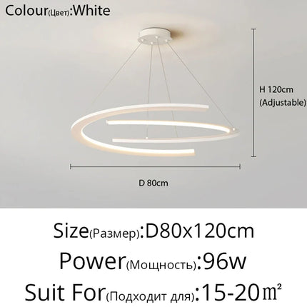 Lustre suspension nordique anneau design simple pour restaurant — LZ4X9P2