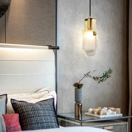 Lustre en cristal et cuivre au design nordique pour intérieur élégant — LZ4X9T
