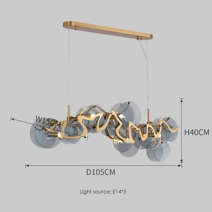 Lustre suspension en verre pour salon au style post-moderne — LZ4X9T2