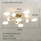 11 Lumières Or Blanc / 3 couleurs modifiables