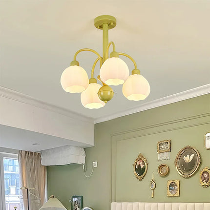 Lustre abat-jour citrouille en verre pour décoration maison 2023 — LZ4X9P