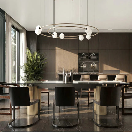 Lustre suspension minimaliste anneau rond design postmoderne — LZ4X9Q2