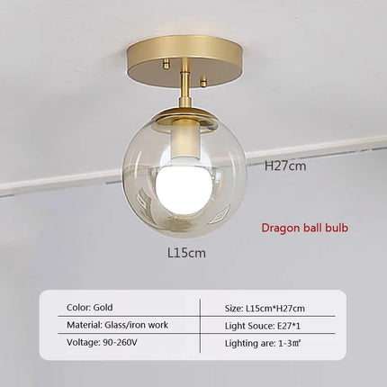 Plafonnier LED sphérique en verre au design moderne — LZ4T9Q2