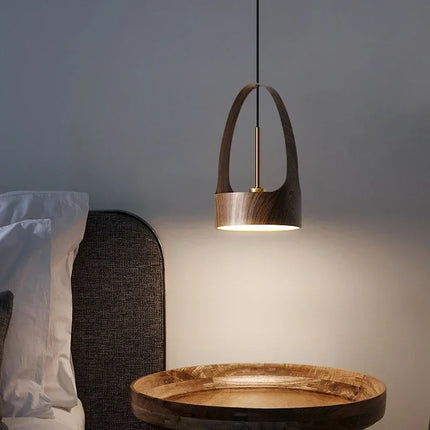 Suspension LED style nordique effet bois grain naturel — LZ4X9T
