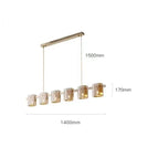 L140cm 6 lumières Ambre / Lumière neutre 4200K