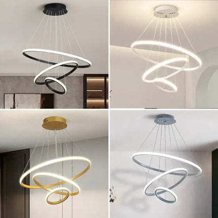 Lustre moderne rond à trois cercles design élégant — LZ4X9P2Q