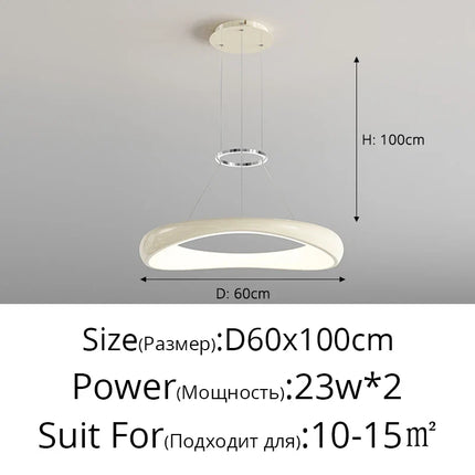 Lustre LED suspension anneau simple style nordique pour restaurant et bar — LZ4F9Q2