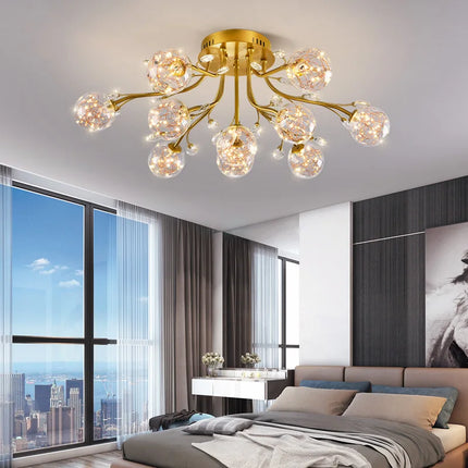 Lustre nordique en cristal et verre avec LED décorative — LZ4X9M