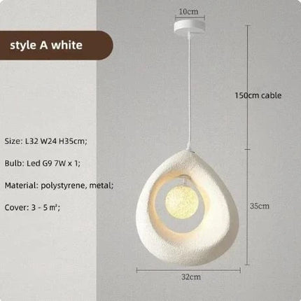 Lustre LED japonais créatif pour décoration intérieure artistique — LZ4X9Q7
