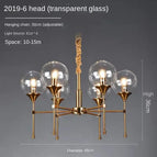 6 têtes Lumière claire / Corps de lampe noir / Lumière neutre 4000K