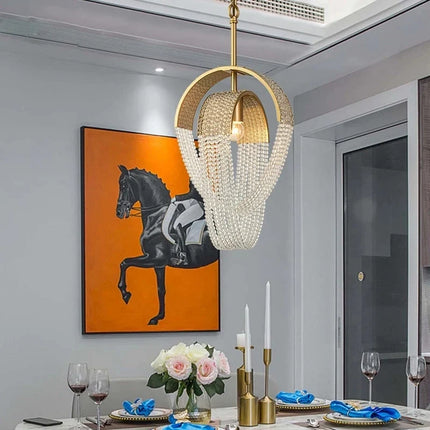 Lustre de luxe en cristal avec pampilles pour hôtel — LZ4X9T2