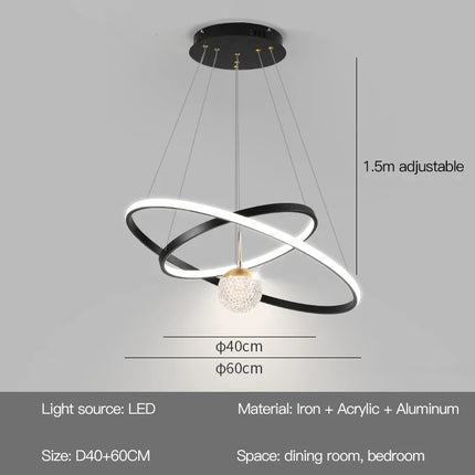 Lustres LED rondes modernes pour salon salle à manger cuisine île Lustre suspension lumières luminaire décor à la maison éclairage intérieur