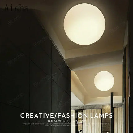 Applique murale LED avec abat-jour rond en verre blanc — LZ4X9J
