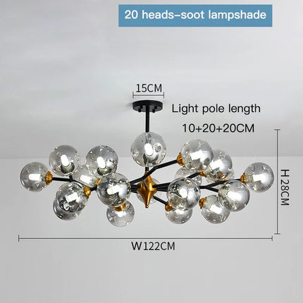 Lustre suspension en verre pour décoration intérieure élégante — LZ4X9M