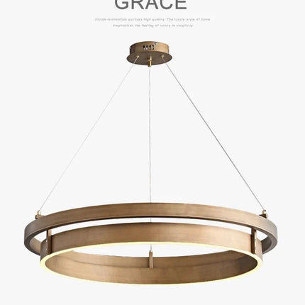 lustre nordique bronze brossé suspension simple led