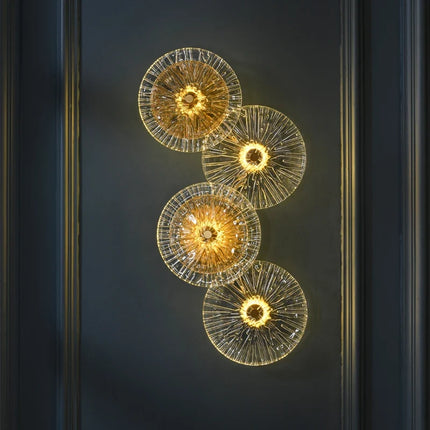 Applique murale ronde moderne en cristal avec éclairage LED intégré — LZ4X9P