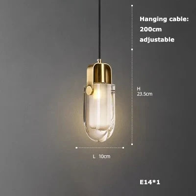 Suspension en verre cristal style art déco avec éclairage LED intégré — LZ4X9P2