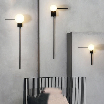 Applique murale moderne boule créative avec abat-jour en verre — LZ4P9XQ