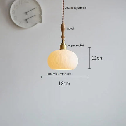 Suspension design papillon en céramique et bois — LZ4X9B