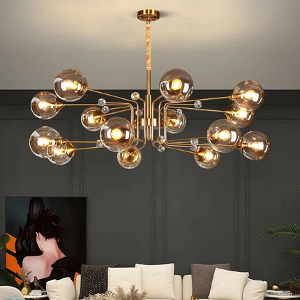 Lustre LED moderne à 10 globes décoratifs — LZ4N7Q2