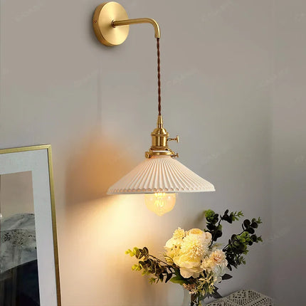 Applique murale LED en céramique dorée avec fil ajustable — LZ4F9XQ