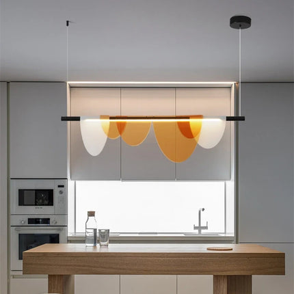 Lustre nordique moderne en acrylique avec verre coloré LED — LZ4P9XQ