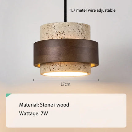 Suspension en bois noyer avec éclairage rétro pour bar et restaurant — LZ4X9T1