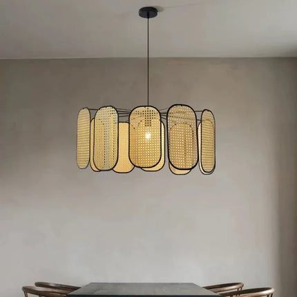 Plafonnier rotin style chinois décoratif pour restaurant — LZ4X9P2