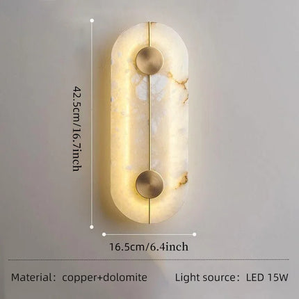 Applique murale LED en marbre et cuivre doré style nordique moderne — LZ4X9P2