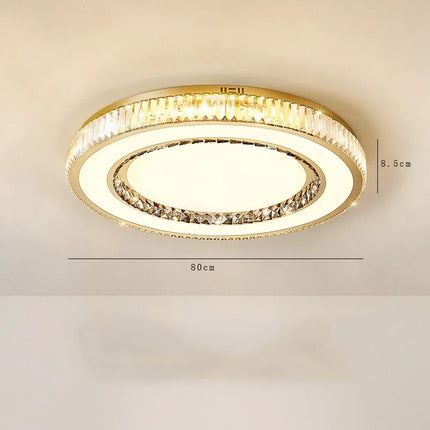 Lustre rond en verre de cristal LED moderne — LZ7XQ2