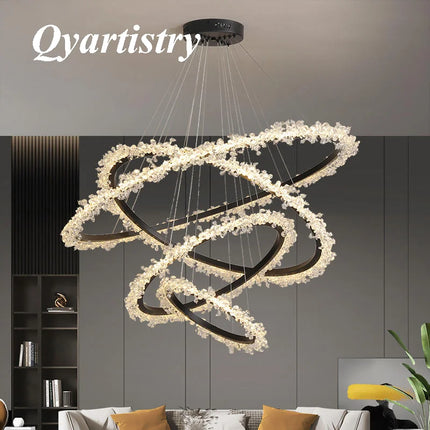 Lustre suspension moderne en cristal de luxe décoratif — LZ4P9X