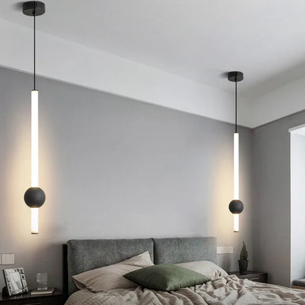 Lustre suspension à barre longue avec éclairage LED intégré — LZ4P9X