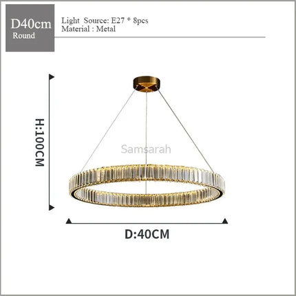 Lustre suspension moderne en cristal pour intérieur élégant — LZ4X9Q