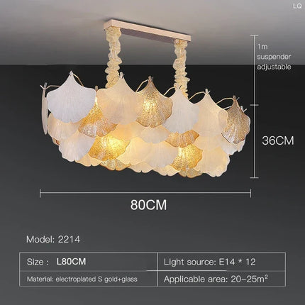 Suspension décorative moderne en verre motif ginkgo — LZ4P9XQ7