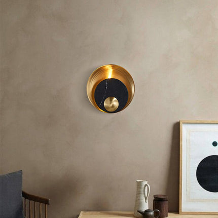 Applique murale LED en marbre et laiton doré design luxe — LZ4X9P2