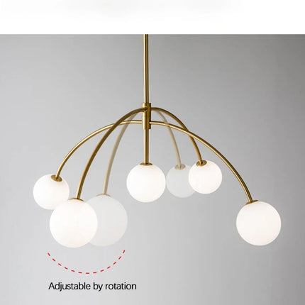 lustre moderne en verre design lampe à led de luxe pour décoration intérieure