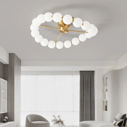 Lustre LED avec anneau en cuivre et globe acrylique — LZ4X9T2