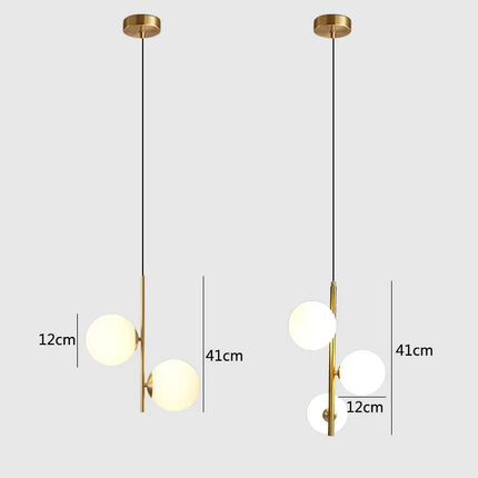 Suspension design en verre et laiton noir moderne — LZ4X9P