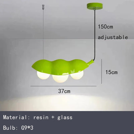 Lustre en verre à pois avec éclairage en résine créative — LZ4X9J