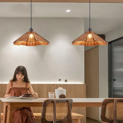 Suspension en bois style rétro japonais pour décoration intérieure — LZ4M7Q2
