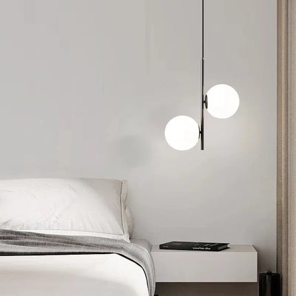 Suspension design en verre et laiton noir moderne — LZ4X9P